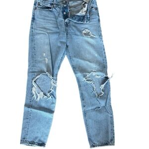 Levi's Wedgie Women's Light Blue Distressed Straight Leg Jeans